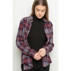NWT Brandy Melville Wylie plaid flannel long